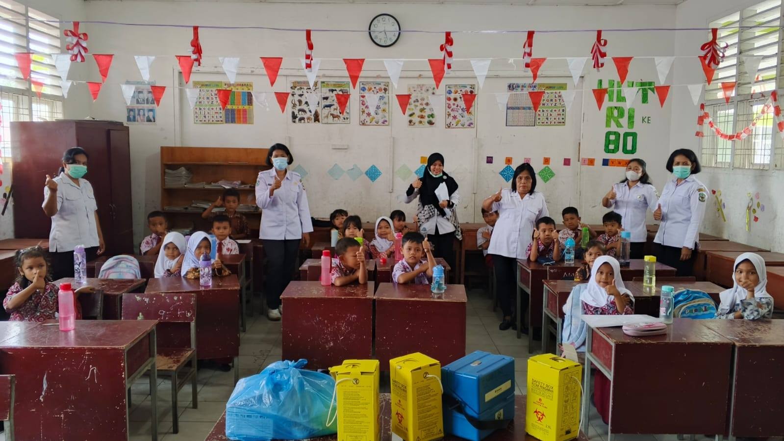 GIAT PUSKESMAS RAMI  Pelaksanaan BIAS,  pada murid SDN 122354 dan SDN 122382